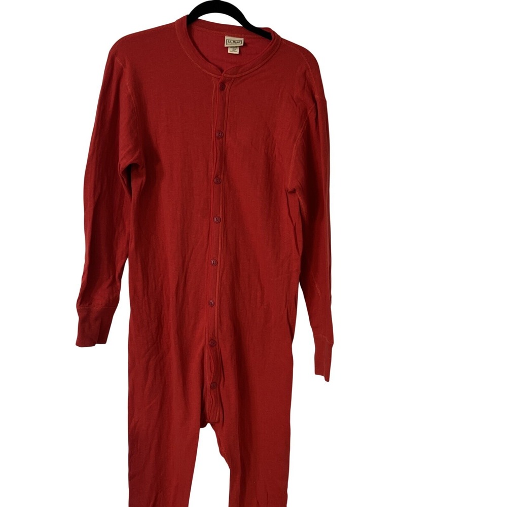 L.L Bean Two Layer Wool Blend‎ Thermal One Piece Long Johns Mens Small 0DBJ7